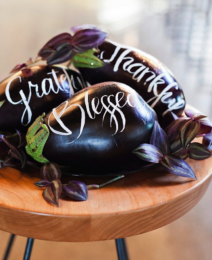 diy-painted-eggplant-place card-ideas