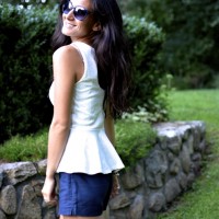 peplum white top