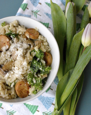 sausage kale and mushroom risotto