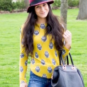 owl tee in chartreuse