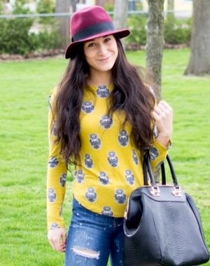 owl tee in chartreuse